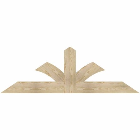 Ekena Millwork Richland Rough Sawn Timber Gable Bracket, Douglas Fir, 72"W x 24"H x 2"D x 6"F, 8/12 Pitch GBW072X24X0206RIC00RDF